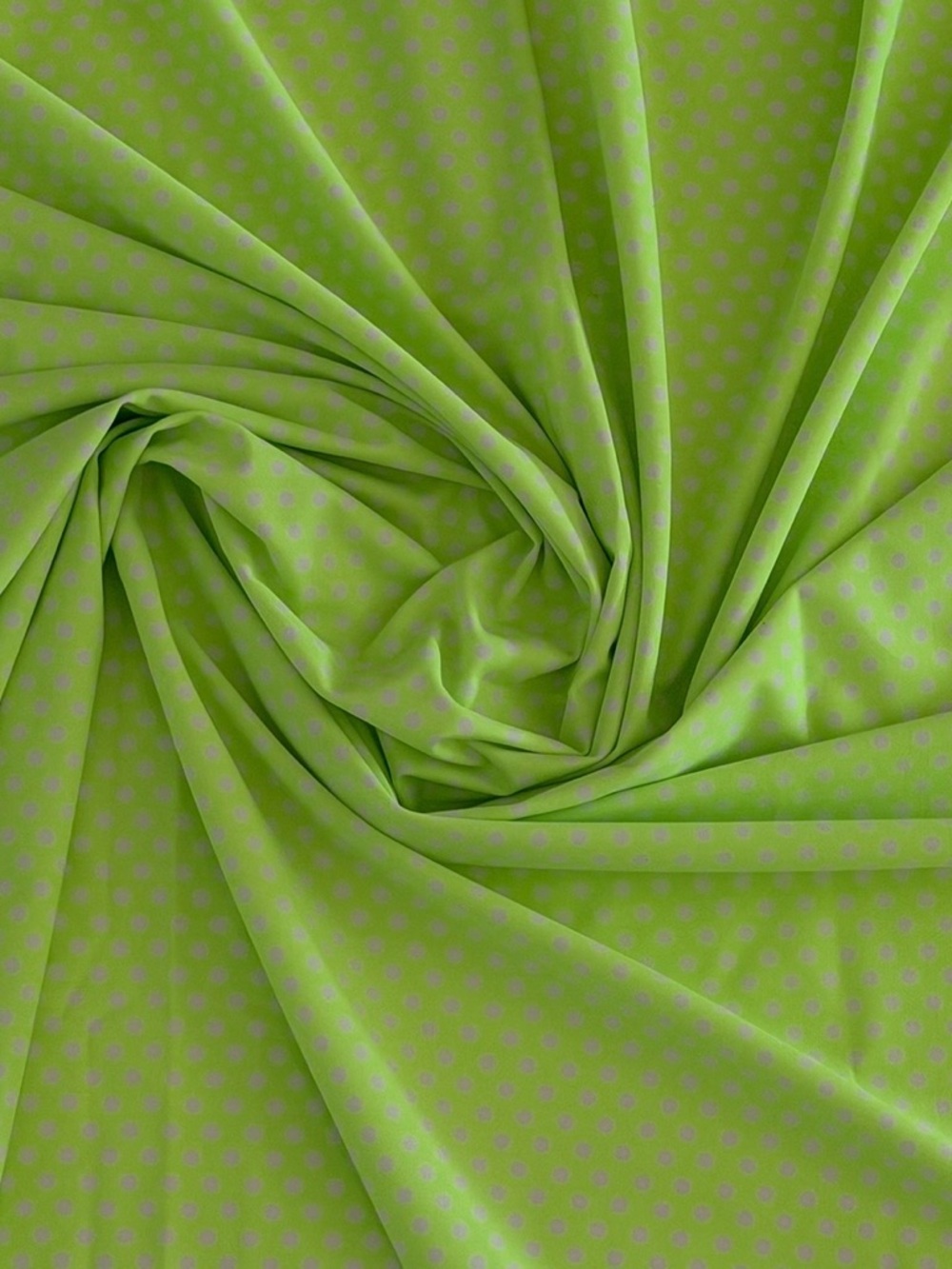 Lime Green Poly Print Polka Dot Stretch Knit Swimwear Fabric